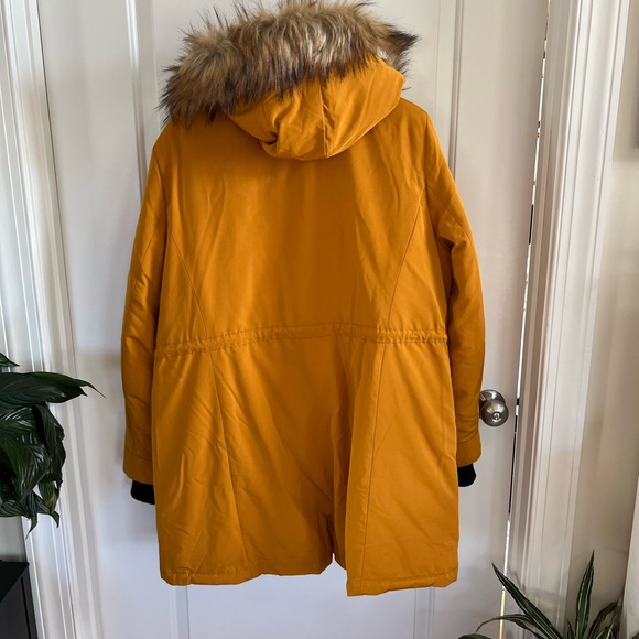 NWT NEVER WORN Incredible luxe Nine West mustard yellow winter coat XXL - Picture 6 of 11